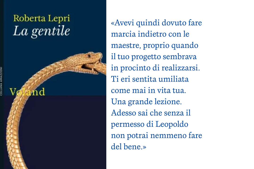 Copertina de "La gentile" con citazione dal libro