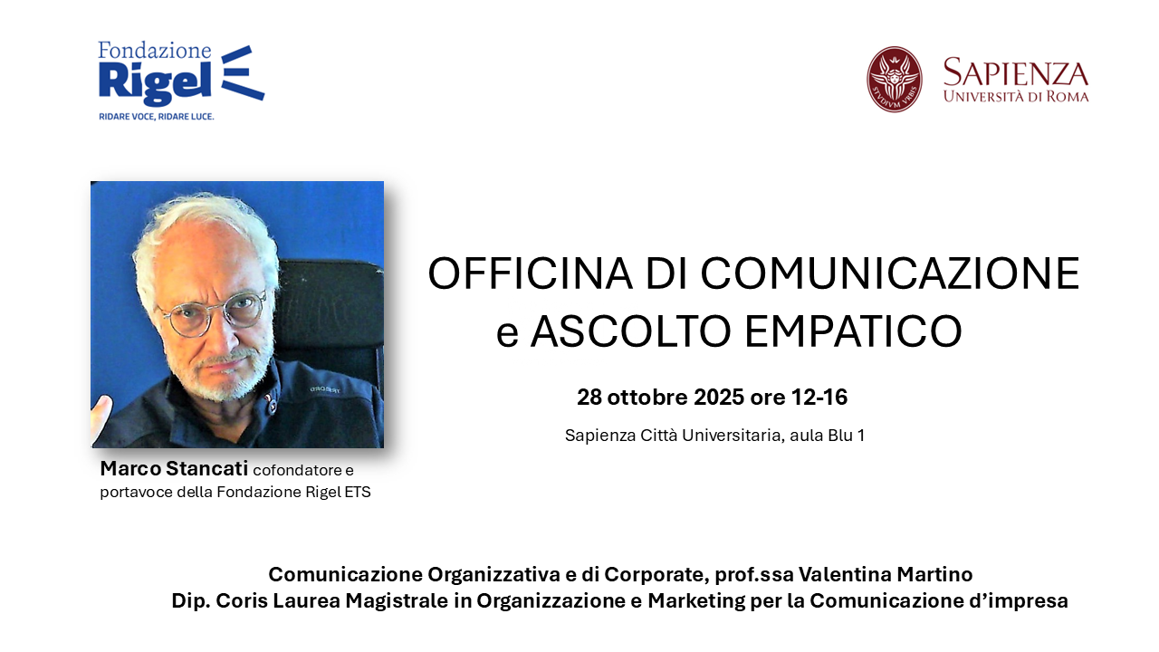 Locandina dell'incontro "Officina di comunicazione e ascolto empatico"